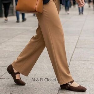 DV by Dolce Vita Mauryce Brown Faux Suede Mary Jane Flats Gold Buckle Sz  10 NWT